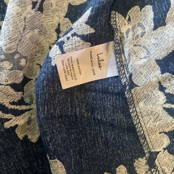 Lulus Heart of Marigold Navy Blue Floral Print Wrap Maxi Dress Women's Large - Picture 5 of 8